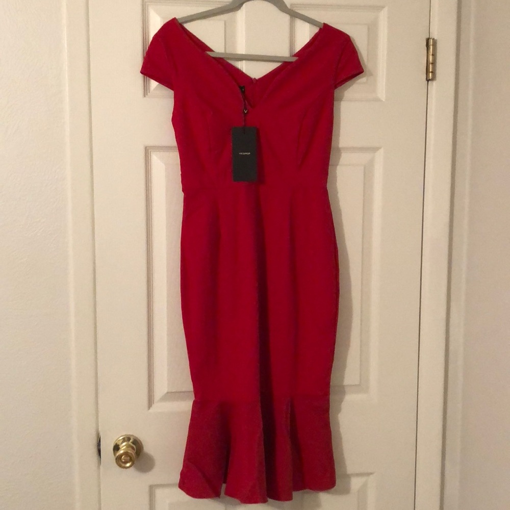 NWT VESPA red flare stretch dress size 10